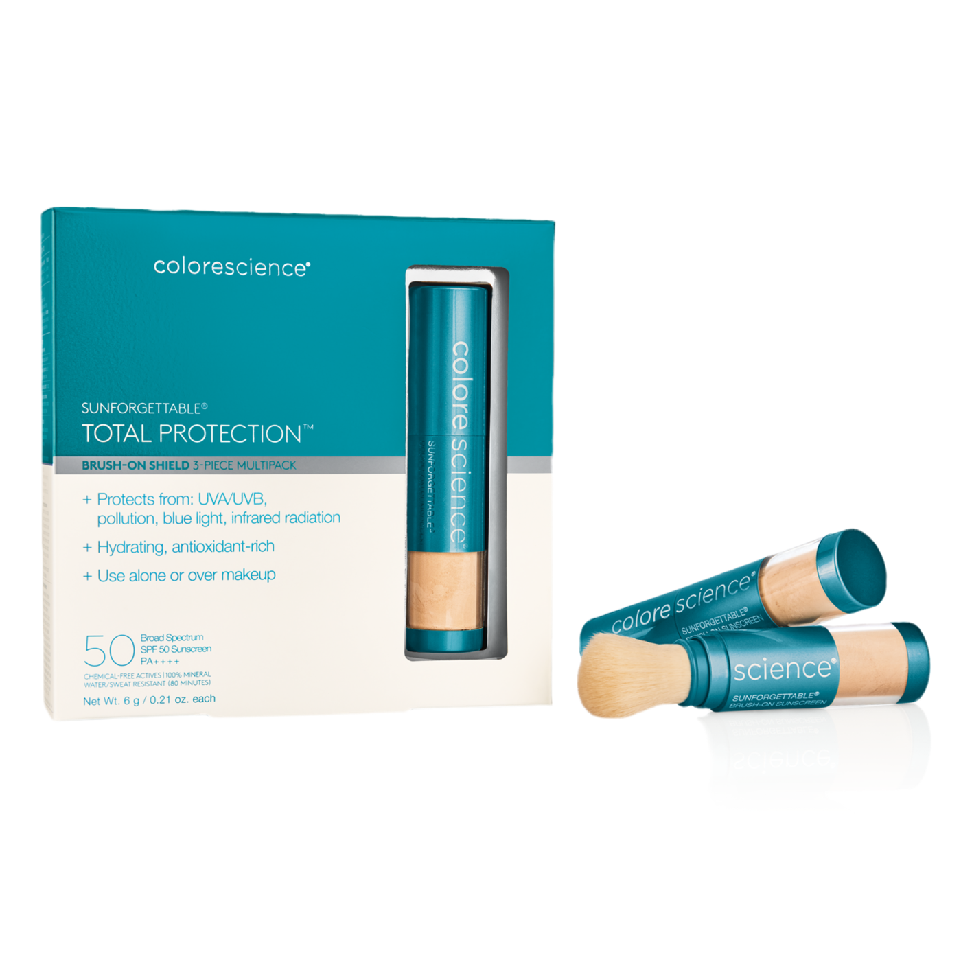 COLORESCIENCE : Sunforgettable Protection Enviroscreen Poudre Minérale en Pinceau FPS 50 Medium